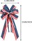 2 PCS Large Patriotic Wreath Bows – Red, White & Blue Stars and Stripes Ribbon Bows for 4th of July, Independence Day, Memorial Day, Veterans Day – American Flag Front Door Indoor & Outdoor Decorations